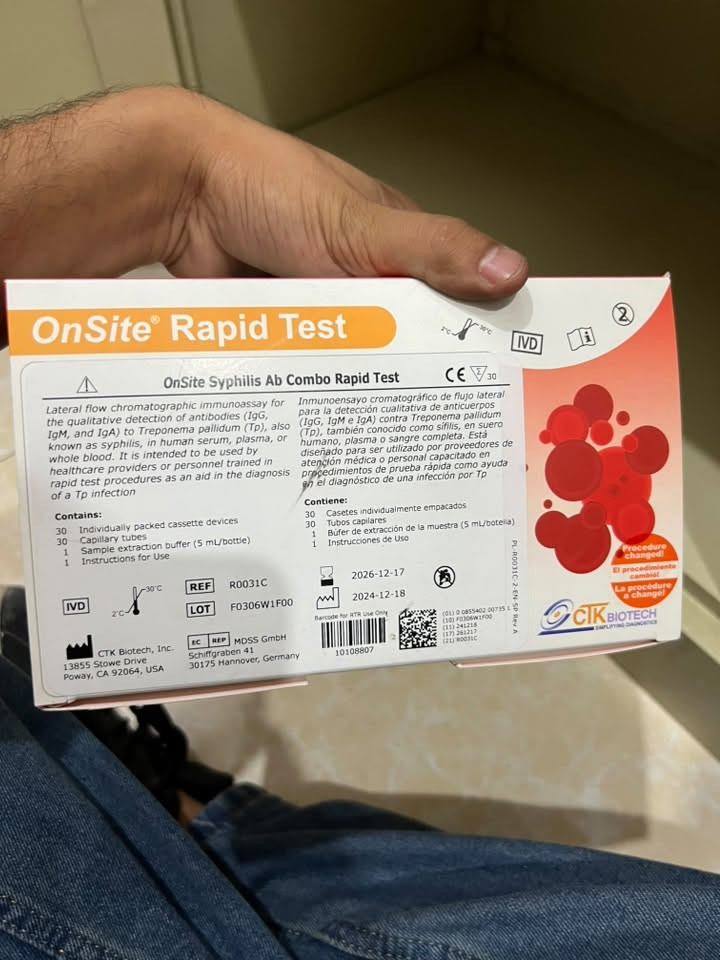 متوفر  فحوصات مختبريه
سفلس سعر 30
HIV سعر 30
توصيل جميع محافظات مجانا كميه محدوده

تواصل ***********
