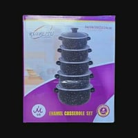 طقم طبخ • ٥ مقاسات • غطاء زجاجي