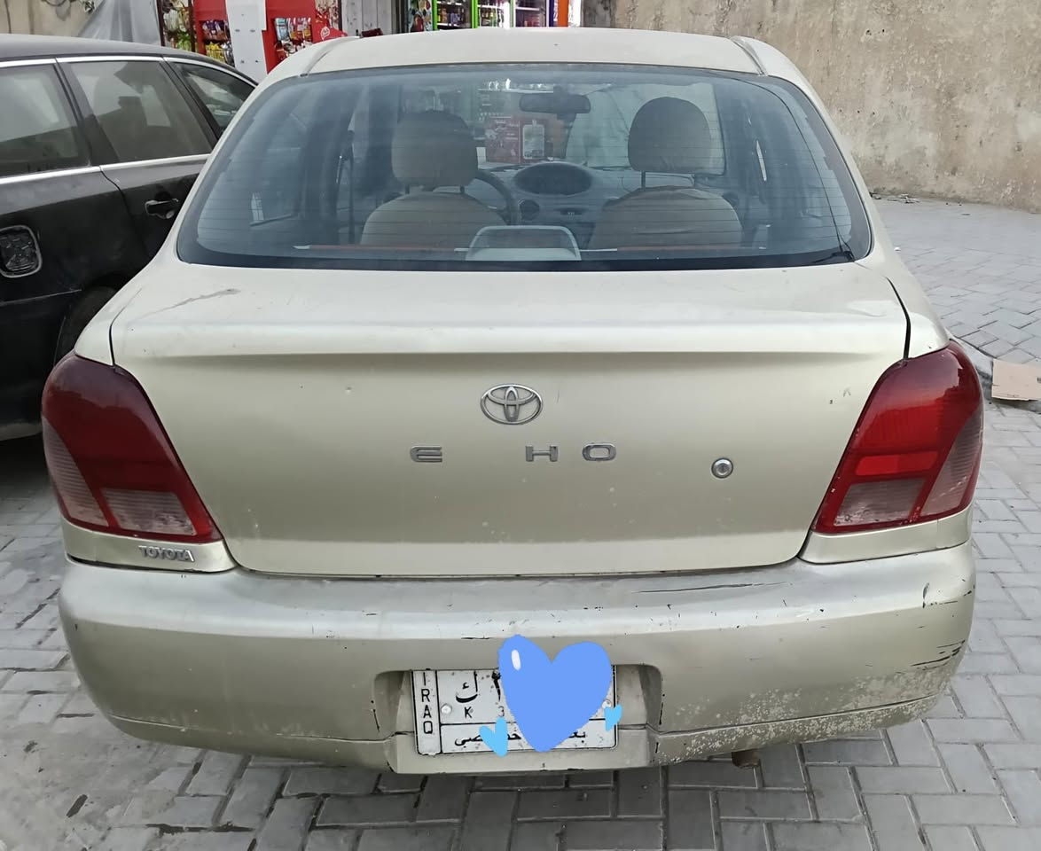 السلام عليكم 
للبيع تويوتا ايكو 2001 مكينة 1600 قبل سنتين شديتها 
 گير عادي
جام الامامي كهرباء 
مري شفط
مسجل نيسان اندرويد
نقص غاز تبريد 
سعرها قفل 45  ورقة 
العنوان بغداد مدينة الصدر 
***********
