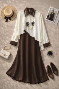 فستان دابل ايطالي • طبع ديجيتال • مقاسات ٣٨-٤٨