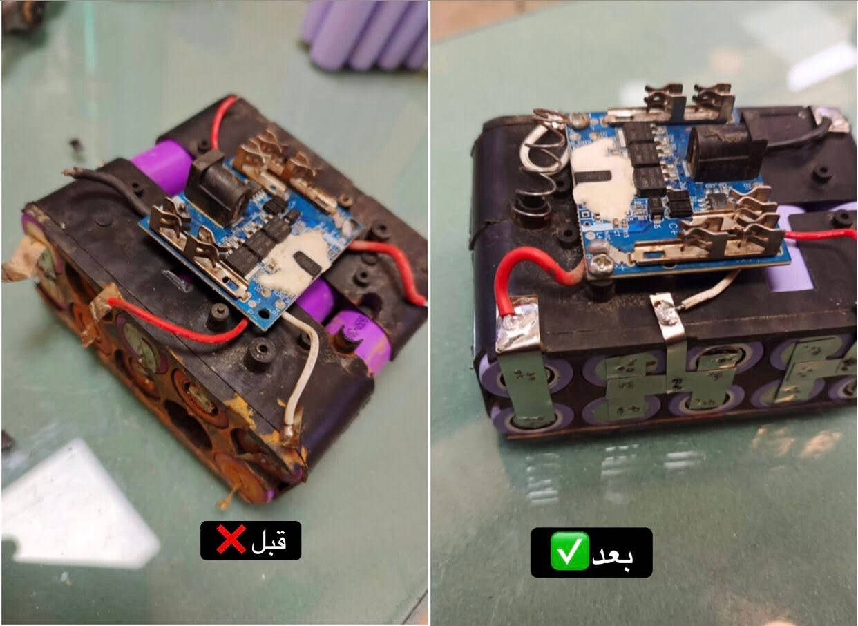 عمل يدوي لبطاريات اليثيوم بأحترافيه عالية 🔋 . 🪫

♦️ عمل يدوي لجميع أنواع البطاريات التالفة ببطاريات جديدة ذات كفائة عالية .

♦️كل ما يخص البطاريات وعمل البطاريات متوفر لدينا .

♦️ عنوان : ديالى / سوق بلدروز / داخل كراج الرفات القديم / مركز محمد .

🛑 للأستفسار أكثر مراسلة الصفحه أو الأتصال على : 

*********** ☎️

🔹 تتوفر خدمة استلام وعمل لجميع الأنحاء 🚚 🌎 .
