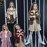 طقم عيد بناتي • تنورة جلد • ٤ ألوان