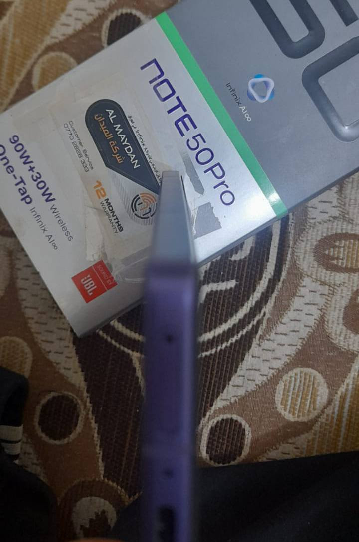 انفنكس نوت 50برو ذاكره 256 رام 12 شحن 90W بطاريه 5200 لون بنفسجي شهر من خذيته زلق مابي نضيف كلش سعر 380وبي مجال قليل للشراي مكاني لبصره خور زبير


**إذا كنت صاحب هذا الإعلان وتريد حذفه لأي سبب، رجاءا أرسل رسالة إلى الدعم الفني**