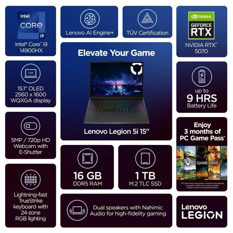 Lenovo Legion 5i 15.1" OLED WQXGA Laptop, Core i9 14900HX, 16GB, 1TB, NVIDIA® GeForce RTX™ 5070 8GB, 83LY0007US
كيبورد انكليزي جديد  السعر ٢٨٠٠٠٠٠


**إذا كنت صاحب هذا الإعلان وتريد حذفه لأي سبب، رجاءا أرسل رسالة إلى الدعم الفني**