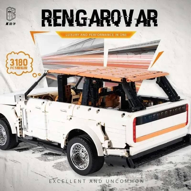 مجموعة مكعبات بناء سيارة رينج روفر (Range Rover) بمقياس رسم 1:8 من العلامة التجارية KBOX (K盒子) 
عدد القطع: يحتوي الطقم على 3180 قطعة من مكعبات البناء المصنوعة من بلاستيك ABS عالي الجودة.
المقياس والأبعاد: تأتي بمقياس كبير 1:8، ويبلغ حجم السيارة بعد التجميع حوالي 51 × 23 × 21 سم.
المميزات: تتميز السيارة بتفاصيل واقعية دقيقة للمقصورة الداخلية والمحرك، بالإضافة إلى إمكانية فتح الأبواب والغطاء الأمامي، وهي متوافقة مع مكعبات الليغو التقنية (Lego Technic).
متوفرة لدينا للبيع يوجد توصيل لجميع المحافظات واتساب ***********
