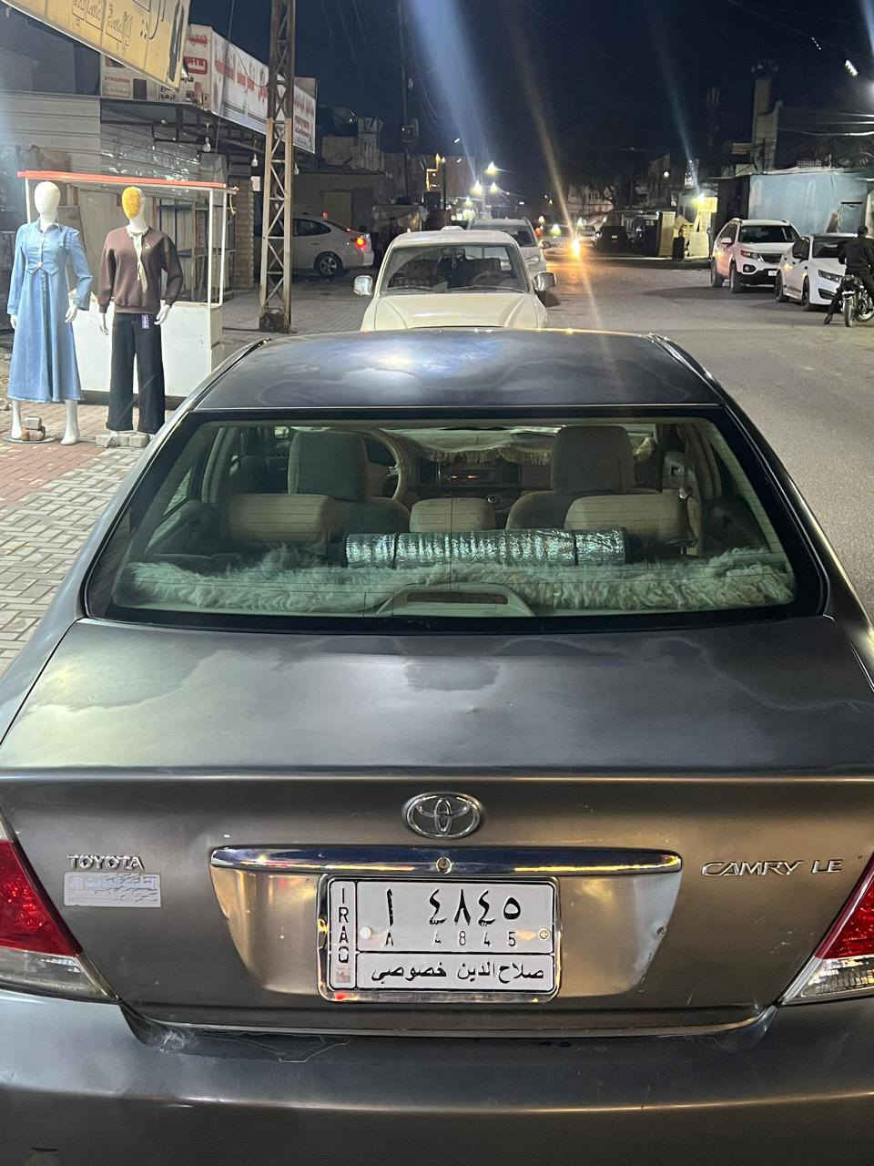 كامري وارد امريكي موديل 2006
رقم صلاح الدين ا سنوية جديدة شرط التحويل
السيارة بدون صبغ فقط كم ملاحظات كشر السيارة 
تبريد تدفئة صدر كير كلها بشرط فقط المحرك تبخير بدون تنقيص دهن
تايرات جدد باتري جديد دواخل كلها نضيفة وجديدة سيارة مال جناي 
السعر 85 وبيها مجال للطيبين
مكان السيارة تكريت 
رقم الهاتف ***********
