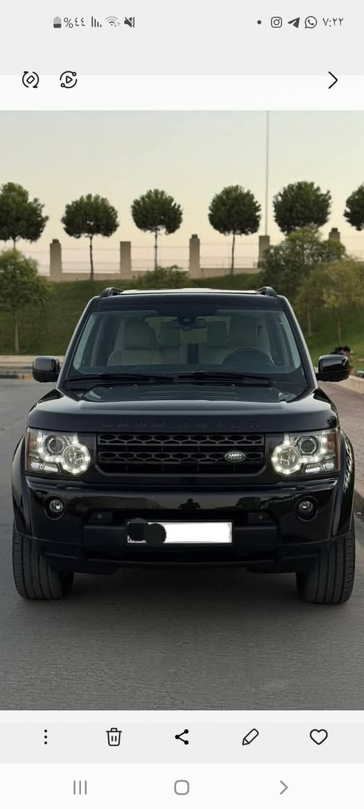 السلام عليكم لاند روفر ٢٠١٠ وارد خليجي
رقم انكليزي وسنوية جديده عظم عاج والهزه جديده وبيها بصمتين 
سيارة نظيفه جدا بعد الفخامة البريطانية 
لون اسود بدون صبغ محرك مكفول عادي يعني المرغوب بدون سوبر 
دفع رباعي دبل اكسل تبريد تدفئه كله شغال
جوبلسات اربع جدد شغال ناصي وسط عالي 
ثلاجه شغال باتري جديد قبل اسبوع داخل جلد
فول مواصفات 
خمس كاميرات شغاله بدون اي نقص 
سقف بانوراما زجاج مع سقف٣ سلايد
مع انطمة متكامله رقم شمالي دهوك 
رقم الفون ***********
بغداد السعر ١٣٧
