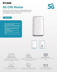 (راوتر) من نوع D-Link DWR-2000M بتقنية 5G.سرعة 5G: يوفر سرعات إنترنت ت...