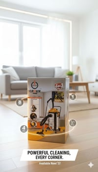 مكنسة كهربائية بسعة 35 لتر للتنظيف الجاف والرطب، محرك قوي، هيكل ستانلس...