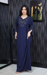 دشداشة كشمير • اسود ونيلي • مقاسات L-XXL