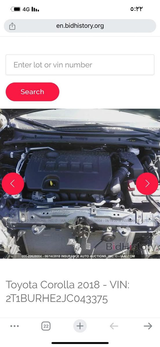 السلام عليكم
 كورلا وارد امريكي
موديل 2018
حادثها كما موضح ب الصوره 
مواصفات LE
ب اسمي 
الضرر بونيد سريقه و ثلث قطع كلير اثر شخوط بدون حادث 
دواخل سليمه شرط 
محرك وكير ما مفتوح شرط الفحص 
صدر بحاله جيده 
السعر 127 وبيها مجال قليل 
رقم اربيل 
***********
