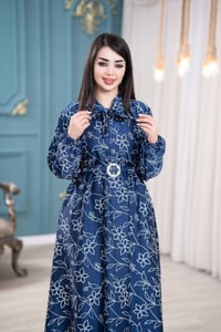 فستان كلوش • ستان فرنسي • فري سايز ١١٠ كيلو