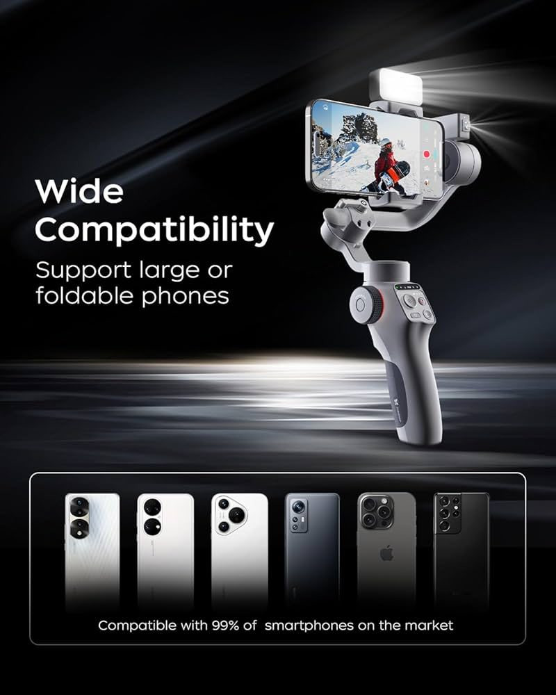 المنتج هو Funsnap Capture 5، وهو مثبت جيمبال (Gimbal) ثلاثي المحاور للهواتف الذكية لتصوير فيديوهات ثابتة وسلسة. 
نوع الجهاز: مثبت (Gimbal) محمول للهواتف الذكية.
الوظيفة: توفير استقرار عالي للفيديو أثناء الحركة وتقليل الاهتزازات. 
التوافق: يناسب معظم الهواتف الذكية بعرض يتراوح بين 62 و 88 ملم. 
الميزات: تصميم قابل للطي لسهولة الحمل، ومزود بوضع "الرياضة" (Sports Mode) للحركات السريعة. 
التحكم: يدعم التحكم بالإيماءات لالتقاط الصور أو بدء التسجيل.


**إذا كنت صاحب هذا الإعلان وتريد حذفه لأي سبب، رجاءا أرسل رسالة إلى الدعم الفني**