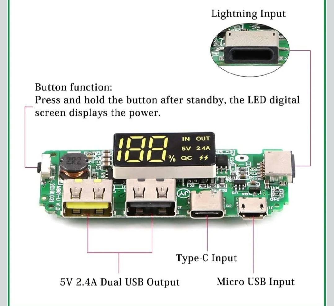 السلام عليكم خريطه بي سي ام 
اتوفرت بي سي ام مدمجه بشاشه  خاصه لتجميع باور بانك  بيها منفذ ايفون ومنفذ تايب سي ومنفذ ميكرو يعني بس جيب باتريات وشد يسير عندك بور بانك
متوفر كميه جديد بلجيس
القطعه اب 10 الاف 
ومتوفر توصيل


**إذا كنت صاحب هذا الإعلان وتريد حذفه لأي سبب، رجاءا أرسل رسالة إلى الدعم الفني**