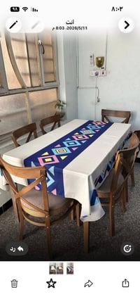 ميز طعام تركي خشب ٦ كراسي قياس ١٨٠*٧٠ السعر ٢٥٠ وبي مجال هاتف ٠٧٧١٠٦٢٤...