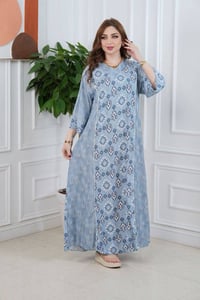 دشداشة نسائية • كشمير مشجر • مقاس 2XL-5XL