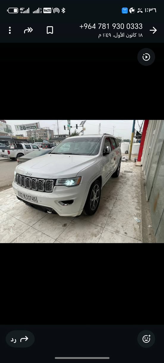 جيب شيروكي 2019 اوفرلاند
وارد أمريكي 
فتحه كشنات جلد تدفئه تبريد
رادار بنوراما جوبلسات
مكفوله من التبديل القطع
بيه مكانين صبغ أثر الحادث مالت أمريكا
السعر 230 بيه مجال صور الحادث موجوده
مكان السياره بالنجف ***********
