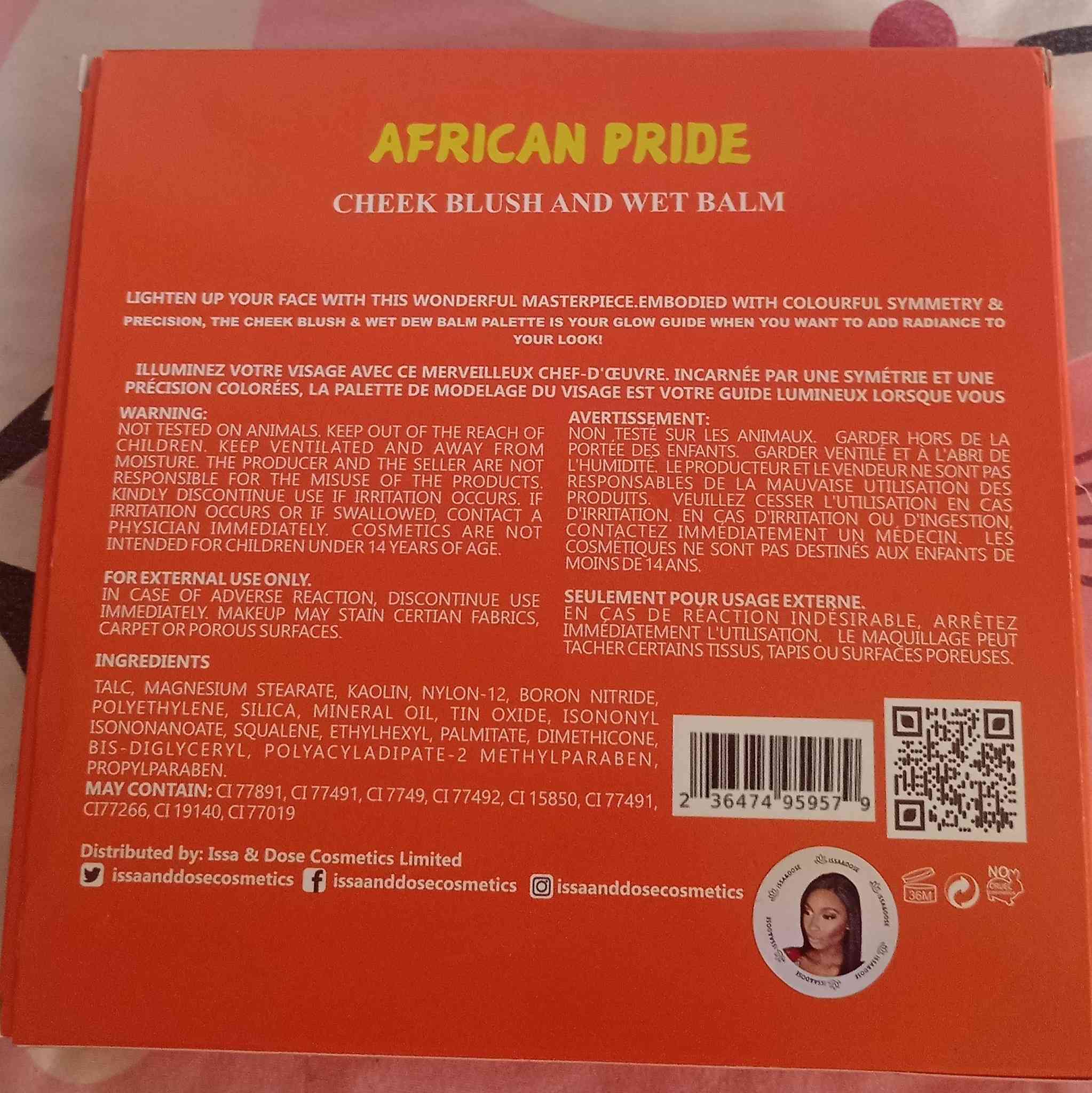 "باليت ISSA & DOSE African Pride ✨
بلاشر + لمعة + بلسم بمنتج واحد 😍
يعطيك لوك طبيعي وGlow يخبل 💄
سهل الاستخدام ويناسب كل الأوقات 💕
متوفر الآن بسعر مناسب 🔥"
 12 الف


**إذا كنت صاحب هذا الإعلان وتريد حذفه لأي سبب، رجاءا أرسل رسالة إلى الدعم الفني**