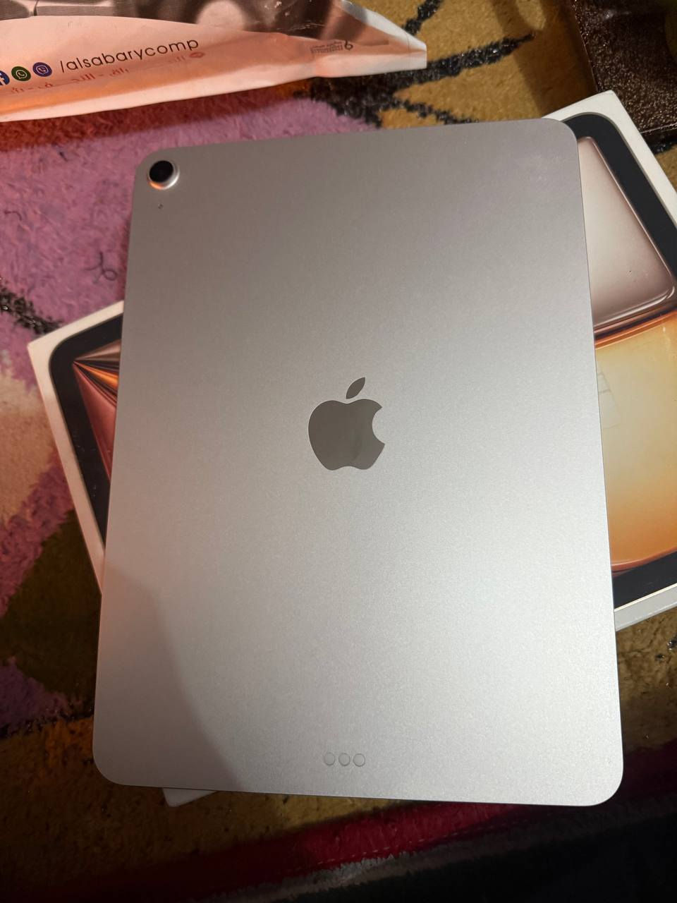 السلام عليكم ورحمة الله وبركاته ايباد Air 11-inch (M3) 
بطارية 96 عدد دورات 149 استخدم 6 اشهر بعده ب ضمان 
سعر 600 الف /رقم الطراز  MC9Y4ZP/A / الرقم التسلسلي DQ69QJ3YGH / 
مكاني نجف كوفه 
لتواصل ***********

