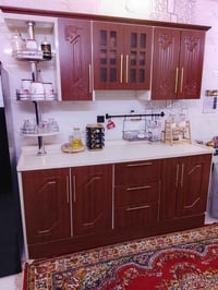 كاونتر تفصال درجه اولى ٤ قطع كله مرمر الداخل المنيوم والبيبان HDF ضد ا...