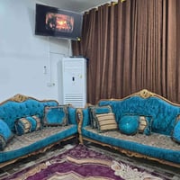 طقم كنب ٤ قطع • خشب زان • رفاعي ابو الماش
