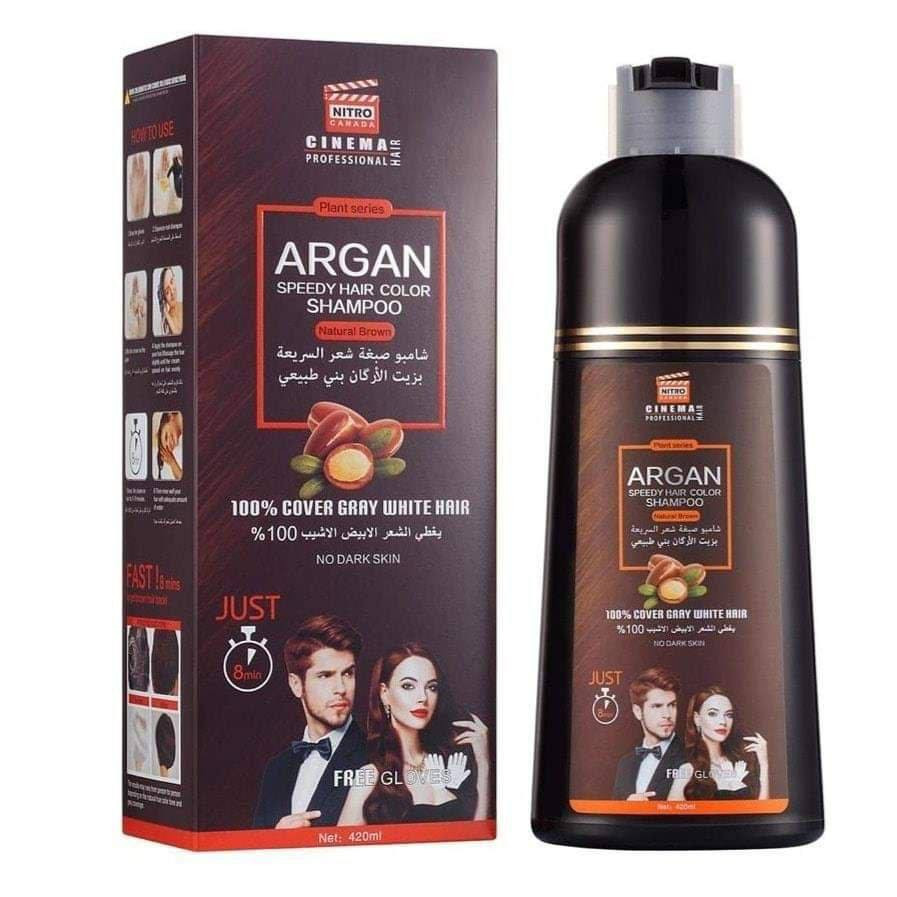💕شامبو صبغة الشعر لتغطية الشيب💕

 بنسبة 100% خلال 8 دقائق
بخلاصة زيت الأركان 
(ARGAN SPEEDY HAIR COLOR 
تخلصي من عناء و أضرار الصبغة التقليدية بكل بساطة😍

👈وفري جهدك و وقتك و مالك و حافظي على صحة شعرك مع شامبو صبغة الشعر و تغطية الشيب بخلاصة

 زيت الأركان Nitro Canada الأصلي.

🟡ميزات شامبو الصبغة بالأركان:
🔹بيغطي الشيب 100% و بيصبغ كامل الشعر من الجذور و حتى الأطراف و بثبات عالي من أول إستخدام 
(كل استخدام بيضل شهر ثابت اللون).
🔹حجم العلبة 420 مل بتكفي من 5 الى 6 مرات استخدام يعني بتكفي لغاية 6 أشهر يعني التكلفة أقل بكتير من الصبغة التقليدية.
🔹سريع و سهل الإستخدام بالبيت و ما بيطبع عالجلد و الإيدين.
🔹بيحتوي على خلاصة زيت الأركان و الألوفيرا و الجينسينج و الزنجبيل اللي هما أهم شي لتغذية و تقوية الشعر و منع تقصفه و جفافه و تلفه.
🔹مرخص من دائرة الغذاء و الدواء الأردنية.

ـــــــــــــــــــــــــــــ
متوفر بلونين 
اسود طبيعي + بني طبيعي 
🔴 تتوفر خدمة توصيل لجميع محافظات العراق 🚗


**إذا كنت صاحب هذا الإعلان وتريد حذفه لأي سبب، رجاءا أرسل رسالة إلى الدعم الفني**