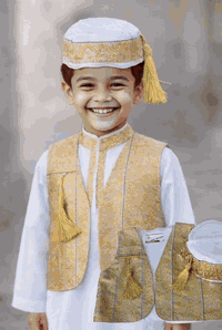 #النازك_دشداشة_يلك  سيت اطفال رمضاني  دشداشة ويلك وعركجين  قماش زبدة ي...