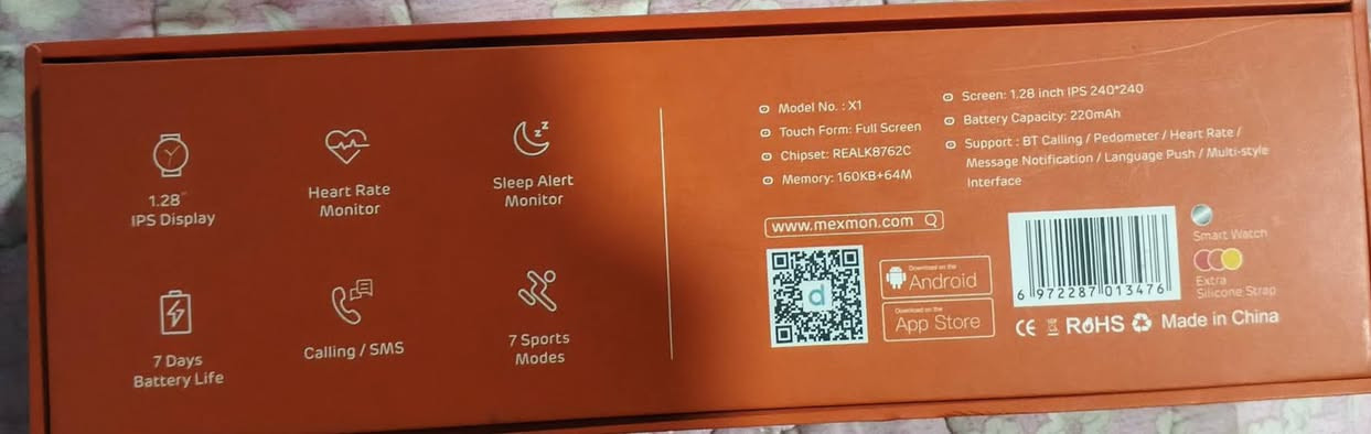 السلام عليكم ورحمة الله وبركاته
للبيع ساعة ذكية MEXMON X1 
مستعملة داخل العلبة / استخدام ✔️
⌚ مواصفات تهمك: • شاشة 1.28 IPS واضحة ونقية
• قياس نبض القلب + مراقبة النوم
• تنبيه مكالمات ورسائل مباشر على الساعة
• 7 رياضات – جري، مشي، ركض…
• سوار مريح، شكل عصري، ومناسبة للشباب والرياضة
📦 الصندوق يحتوي:
الساعة + الشاحن + دليل الاستخدام
💸 السعر:
(20$) بيها مجال


**إذا كنت صاحب هذا الإعلان وتريد حذفه لأي سبب، رجاءا أرسل رسالة إلى الدعم الفني**