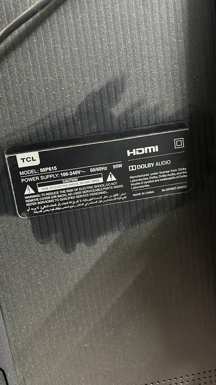 سلام عليكم شاشه tcl بوصه50 الموديل موجود بل منشور  للبيع بدون ريموت ضعف في اللدات بغداد الشعب ***********
السعر 150 الف

