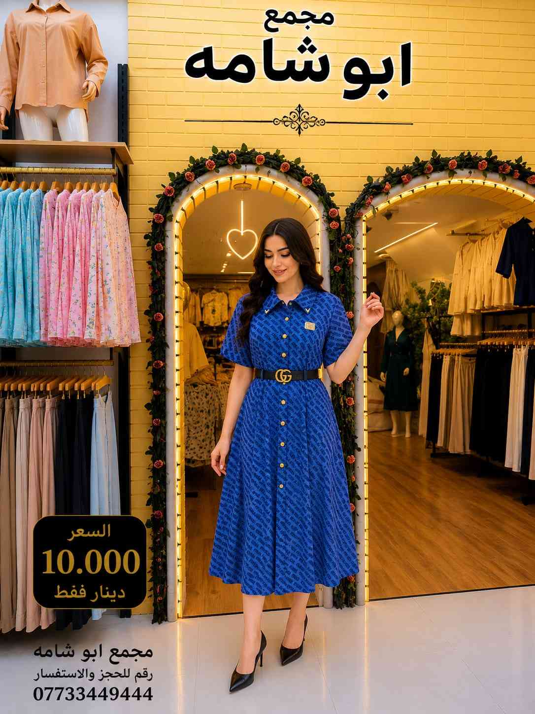 💖 السعر 10,000 دينار فقط 💖 ✨ فستان موديل 90 بتصميم أنيق وخامة مميزة، مناسب للإطلالات اليومية والمناسبات. 📍 متوفر الآن في مجمع أبو شامه 📞 للاستفسار والحجز: *********** سارعوا بالحجز قبل نفاد الكمية 🌷
