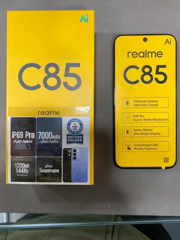 ريلمي C85 مستخدم اسبوعين  السعر 250 الف للاتصال ***********

