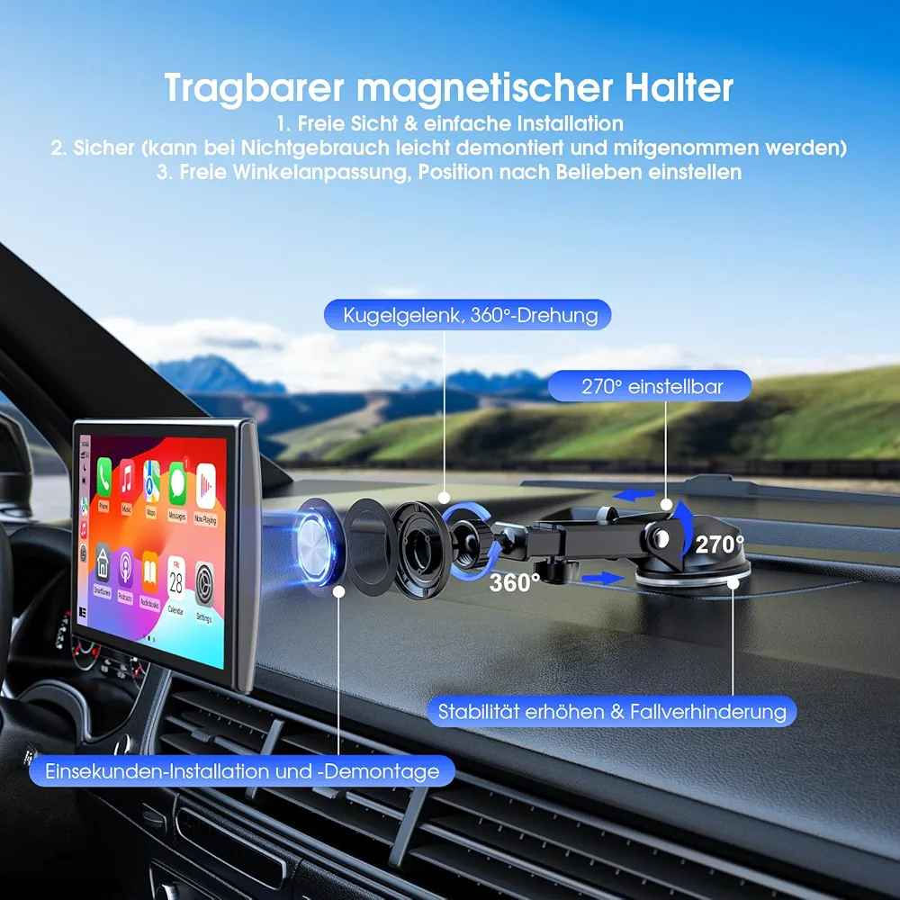 Avylet 7" Wireless Apple Carplay Screen for Car & Android Auto, Portable Car Stereo with Magnetic Mount, Supports Landscape & Portrait, OTA/GPS/Mirror Link/Voice Control/Bluetooth/AUX/FM/WiFi

Top highlights
BrandAvylet
ColorBlack
Compatible DevicesiOS/Android, Smartphone
Compatible Phone ModelsiOS, Android
Mounting TypeMagnetic Mount
Special Feature
Landscape and Portrait Screen Modes; OTA Upgrade; Magnetic Mount(rear camera not included); Boot Logo Customisation; Real-time GPS Navigation & Smart Voice ControlLandscape and Portrait Screen Modes; OTA Upgrade; Magnetic Mount(rear camera not i…
See more
Elevate Your Experience: We provide an exclusive custom boot logo service; Please note that the Avylet Carplay (rear camera not included) is not compatible with Huawei models; Both the Avylet dash cam and the car screen require a Wi-Fi connection to the phone; Therefore, the same phone cannot be connected to both devices at the same time; If you encounter any connection issues, please refer to the FAQ section in the user manual; Notices: To use CarPlay, ensure your iPhone runs iOS 9 or later; To use Android Auto, ensure your phone runs Android 11.0 or later
Portrait & Landscape Mode Support: The Avylet CarPlay screen allows for flexible switching between portrait and landscape modes; Whether you're using navigation, music, or apps, adjust your screen for the best visibility Drive smarter, Stay connected; This flexibility helps you stay connected and focused on the road, enhancing your overall driving experience with greater convenience and comfort
Seamless Connectivity with Apple CarPlay & Android Auto: Stay connected with the 7-inch display (rear camera not included), compatible with Apple CarPlay and Android Auto; Wirelessly access navigation, music, calls, and more; The system auto-reconnects when you enter your car—no setup needed after the first time; Enjoy a hands-free driving experience with everything just a tap away; Drive smarter, Stay connected
Effortless Magnetic Mount: No need to remove your radio—installs in minutes; Securely attaches to your dashboard easily; Features 360° rotation and 180° tilt for optimal view; Clean surface, press steel gasket, wait 24h; Remove red film, align bracket, press to fit dashboard curve; Let it set 12–24h before use; For bracket issues, please rea*ch out to our support (alternatives brackets available)
Smart Voice Control & Live GPS Navigation: Command your drive with ease using Siri or Google Assistant for hands-free navigation, calls, messaging, and multimedia; The 7-inch HD display seamlessly integrates with Apple CarPlay and Android Auto, syncing with Apple Maps, Google Maps, and Waze; Enjoy a larger, clearer map view for enhanced convenience and safety, keeping you connected while focused on the road
OTA Upgrade: Elevate Your Drive with Effortless Over-the-Air Updates; Step into the future with our CarPlay screen's OTA (Over-the-Air) update feature; Stay ahead with regular firmware updates that keep your software current, delivering new features, improving existing functions, and enhancing performance; Just activate super link mode to seamlessly upgrade your system, enjoying cutting-edge improvements without any hassle
7-inch CarPlay Screen(rear camera not included): Designed with precision, the 7-inch touch screen for car is crafted to avoid blocking the driver’s line of sight, ensuring safety and clarity while driving; Featuring a sharp 1024*600 resolution and responsive touch interface, it offers a vivid visual experience; Its compact design maximizes space efficiency, boosting functionality without compromising driving comfort
Easy Installation & Fits All Vehicles: The wireless CarPlay (rear camera not included) and Android Auto mount car play screen is compatible with 12-32V vehicles for easy plug-and-play installation via cigarette lighter power without removing the factory stereo, making this portable carplay screen an affordable add-on display for cars, RVs, trucks, SUVs, Pickups and more
4 Audio Output Options for Superior Sound: Enjoy versatile audio with this system: use built-in speakers, or wirelessly connect to car speakers via Bluetooth or FM sync for enhanced volume and clarity with Apple CarPlay or Android Auto; For a richer, lossless experience, connect directly to your car’s AUX input using the included cable; Elevate your sound, your way; Notes: Please switch your car to radio mode before using FM mode
Custom Boot Animation & Two-Year Warranty: Make your Avylet CarPlay truly yours with a personalized boot animation. Simply send your favorite images—brands, family, scenery, pets, or more—to our official email (please refer to the information provided on the package), and we’ll craft a custom animation just for you; On top of that, enjoy the confidence of a two-year warranty; If any issues arise during this period, reach out to us for swift technical support or a replacement
See less
Product specifications
Features & Specs
Item details
Measurements
Style
Additional details
Compatible Devices iOS/Android, Smartphone
Compatible Phone Models iOS, Android
Mounting Type Magnetic Mount
Additional Features Landscape and Portrait Screen Modes; OTA Upgrade; Magnetic Mount(rear camera not included); Boot Logo Customisation; Real-time GPS Navigation & Smart Voice Control
Water Resistance Level Not Water Resistant
Compatible with Vehicle Type Carriage,RV,Van,Bus,Pickup Truck,Jeep
Product image gallery السليمانية, العراق


**إذا كنت صاحب هذا الإعلان وتريد حذفه لأي سبب، رجاءا أرسل رسالة إلى الدعم الفني**