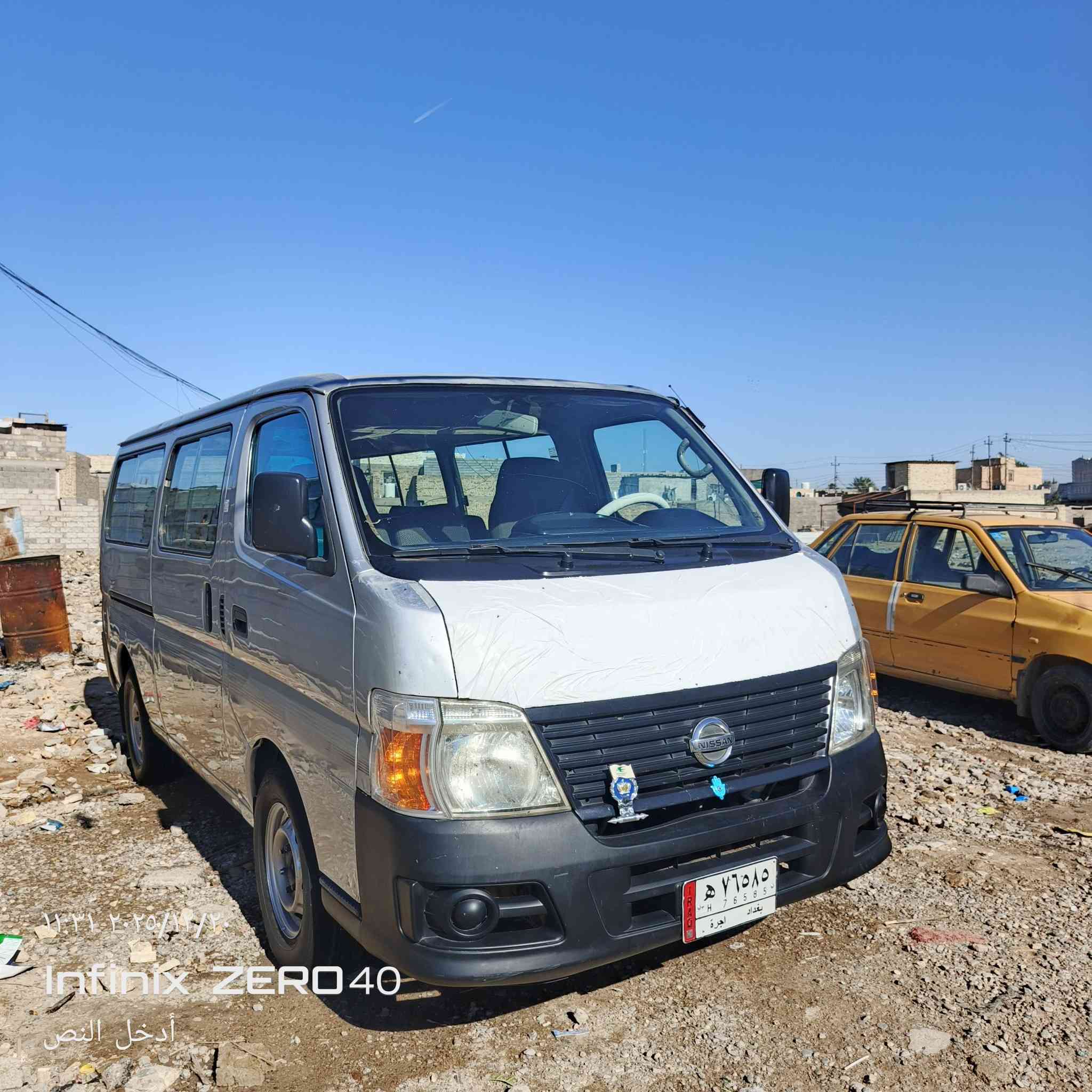 سلام عليكم نيسان اورفان للبيع مديل ١٠مكينةوغيروكسن حديديةخيرمن اللة دوشمة عامةتخم تاير سيارة جاهزي غبل للشارع مانقصهة شي صبغ بس المشر علي سعر ١١٧بيهامجال رقم***********
