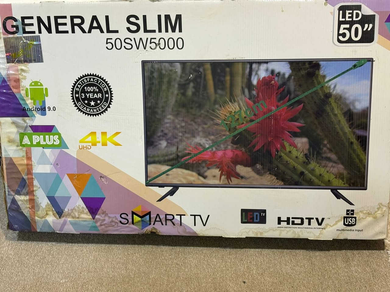 شاشة جينيرال slim
4k
الحجم 50 بوصا
سمارت نظام اندرويد
بيها نت يوتيوب وكارتونها موجود 
وسوق بلي تنزيل برامج
السعر 300
***********
