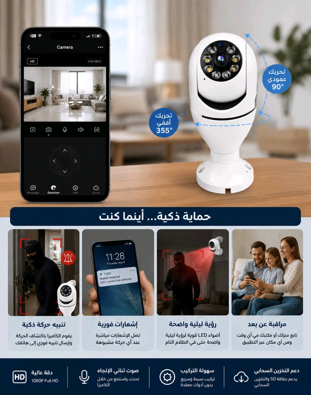 كامره سمارت 360درجه سعرالقطعه15الف توصيل مجاني