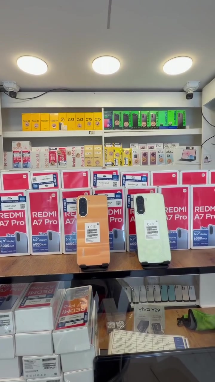 REDMI A7 PRO 🔥
الذاكرة مع 64GB أو 128GB 
جهاز اقتصادي بمواصفات قوية وسعر منافس 💪
✅ شاشة كبيرة 6.9 إنج بتردد 120Hz
✅ بطارية عملاقة 6000mAh تدوم لساعات طويلة
✅ كاميرا AI بدقة 13MP
✅ معالج ثماني النواة لأداء سلس
✅ بصمة جانبية وفتح قفل بالوجه
✅ يدعم شريحتين ومنفذ سماعات
للتواصل 
***********
شرفونا في المكتب
حلة_شارع 40 فرع ماكس مول
