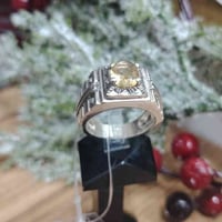 خاتم من حجر السترين الأفريقي الطبيعي صياغه ثقيلة وجميلة فضه عيار ٩٢٥ م...