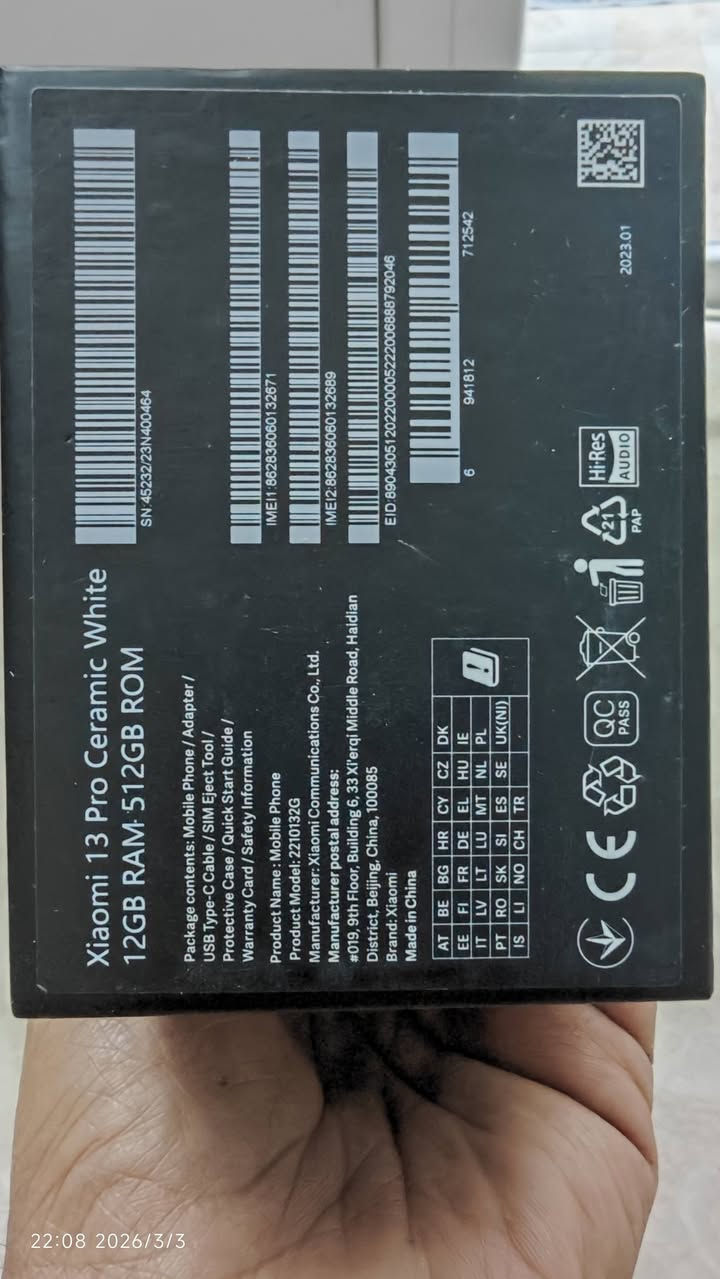 سلام عليكم
للبيع شاومي 13 برو نسخة عالمية ذاكرة ٥١٢ عشوائي ١٢ 
نظافة ١٠٠/١٠٠ شخط مابي 
كامل ملحقات الاصلية الجهاز مكفول من كل النواحي بلادي  عنوان كربلاء قرب جامعة اهل البيت للتواصل ***********
