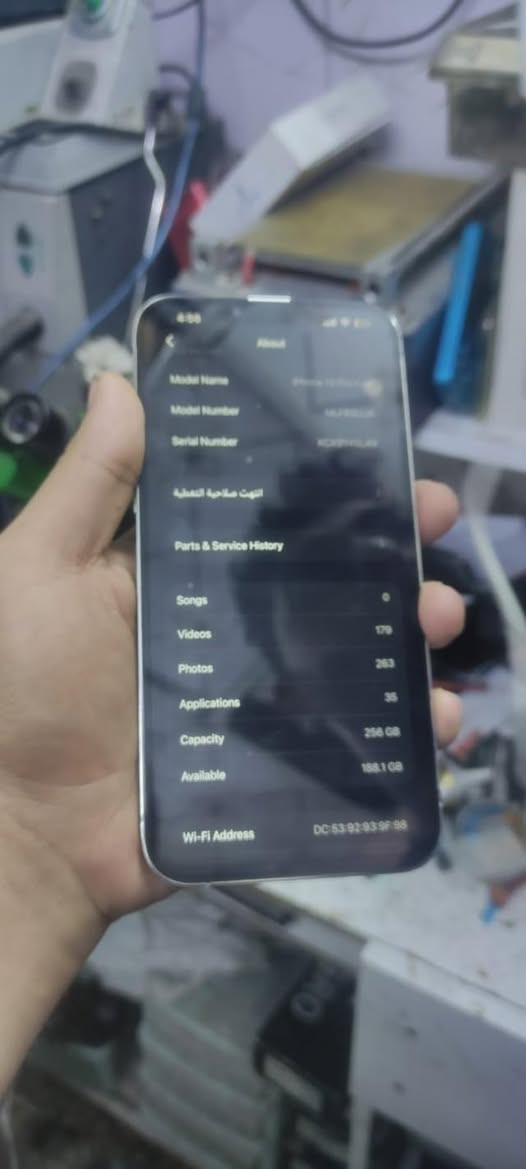 ١٣برو ماكس
٢٥٦
بطارية١٠٠
موضح بالصور 
سعره٤٥٠الف 
رقمي 
***********
