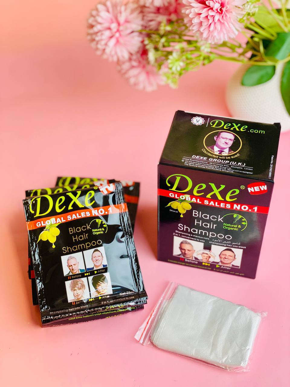 شامبو ماجيك من شركة ديكسي Dexe الأمريكي 🇺🇸
لصبغ الشعر باللون الأسود والتخلص من الشيب بشكل
 فوري وفعال💯😎

✔️ يعمل الشامبو بتركيبته القوية على صبغ الشعر ومنحه لوناً أسود جذاب.
✔️ يحتوي كل ظرف شامبو على مادتين منفصلتين تكمل بعضهما لمنح الشعر نتيجة مثالية من ناحية اللون والنعومة والإنسايبية.
✔️ يقوي الشامبو الشعر الضعيف والمتكسر من جذوره إلى أطرافه.
✔️ ينعم الشعر ويمنحه ملمساً حريرياً ساحراً.❤️
✔️ العبوة تحتوي على 10 ظروف شامبو، كل ظرف بداخله 25 مل.
✔️ ملحق بكفوف مجانية للاستخدام أثناء تطبيق الشامبو على الشعر.

يقضي على الشيب خلال دقايق و يقوم بمعالجة الشعر بشكل نهائي مع الاستخدام المتكرر.. 💜💜💜


**إذا كنت صاحب هذا الإعلان وتريد حذفه لأي سبب، رجاءا أرسل رسالة إلى الدعم الفني**