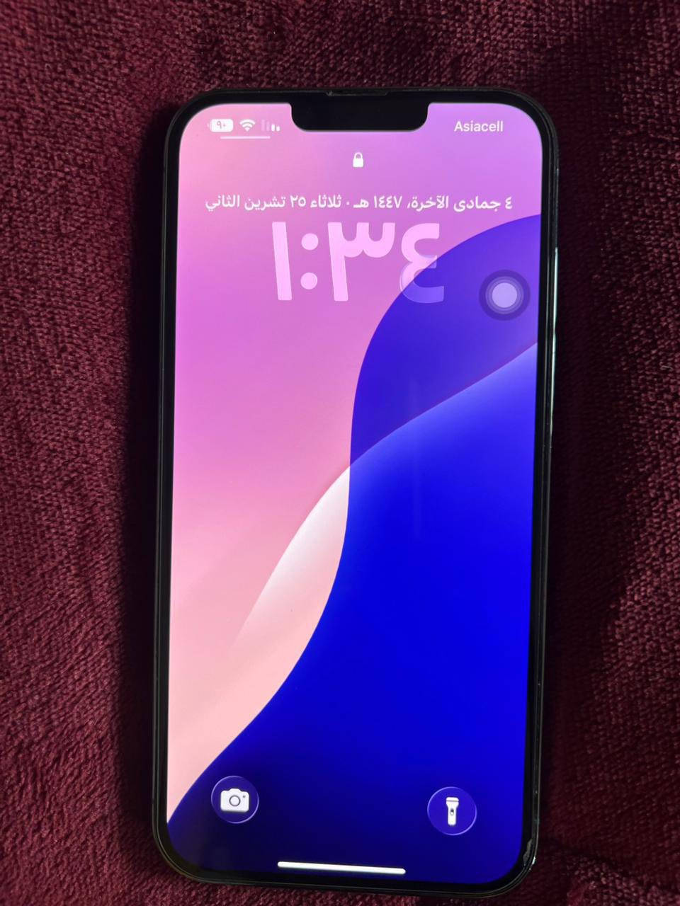 السلام عليكم ايفون 13  برو ماكس بطاريه 🔋90(‭0772 774 1507‬ الستفسار
