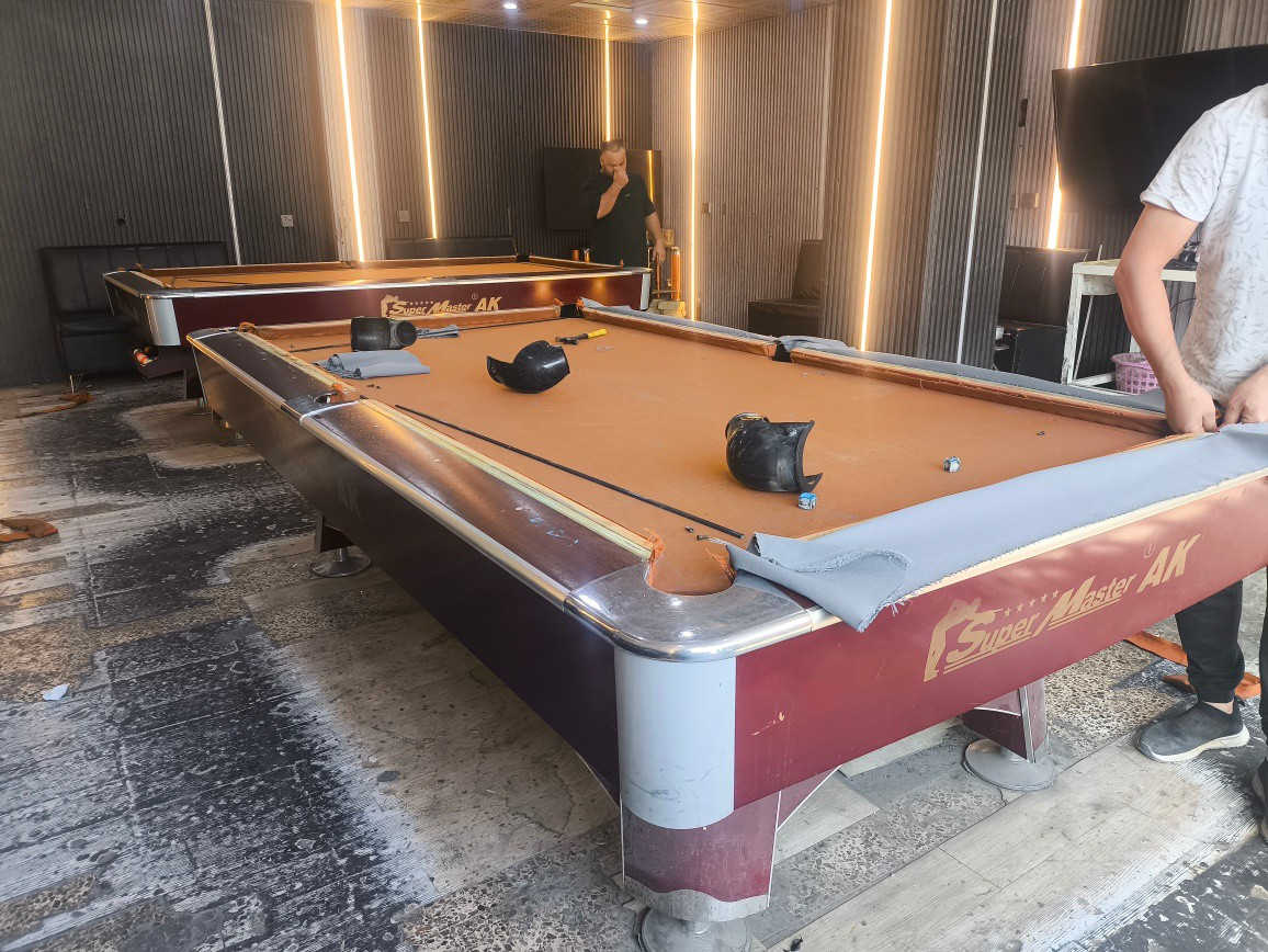 تم انجاز عمل اليوم وبشرط الضمان مع كادر مختص ستفسارمراسلة الصفحا او ***********  واتساب عنوان بغداد حافض القاضي ملاحضة يوجد طاولات بليارد مستعمل و الجديد وجميع مستلزمات البليارد وملحقاتة🇮🇶🇮🎱
