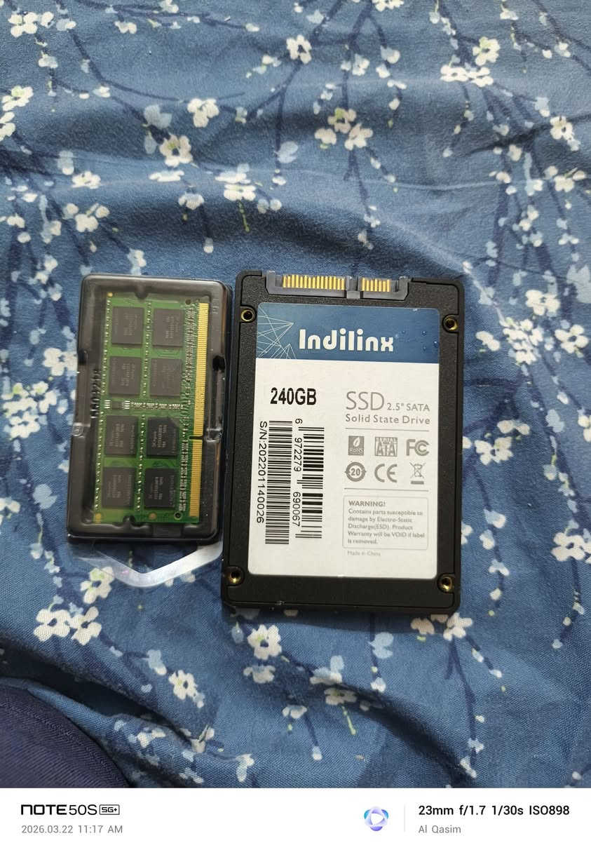 السلام عليكم
هارد داخلي ssd 240gb
رام ddr3 8gb 
ب 46 الف مع التوصيل


**إذا كنت صاحب هذا الإعلان وتريد حذفه لأي سبب، رجاءا أرسل رسالة إلى الدعم الفني**