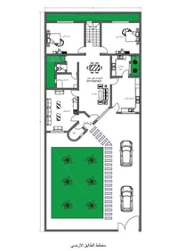 _من اعمالي تصميم خارطة منزل بمساحه كلية 448m² (مساحة البناء 210m² ) _ا...