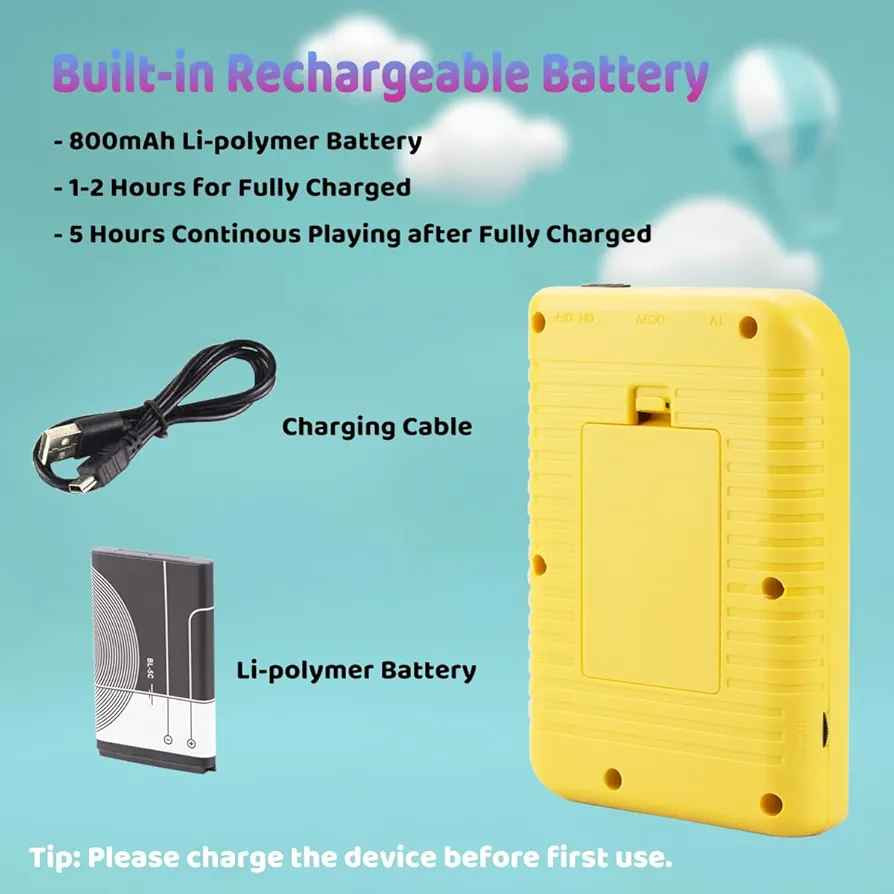 Kids Handheld Video Game Console Built in 400 Games, Travel-Friendly Video Gaming Console with Rechargeable Battery, Handheld Game Console for Boy Girl (Yellow)

جدید ( 25 الف مع توصيل) رانية, السليمانية


**إذا كنت صاحب هذا الإعلان وتريد حذفه لأي سبب، رجاءا أرسل رسالة إلى الدعم الفني**