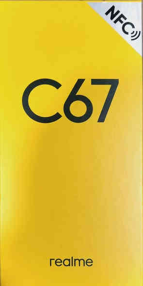 ريلمي C67 
جهاز لوك ماخذو مشلع دين 
ذاكره 256
كامره 108 
رام 685 سناب دراكون 
شاحن سريع 33 واط سوبر جارج 
بطاريه 5000 ملي 
جهاز بعدو بالكارتون 
الموصل الايسر 
***********
*********** الحمدانية
