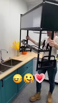 ستاند صحون • فوق السنك • باب زجاجي