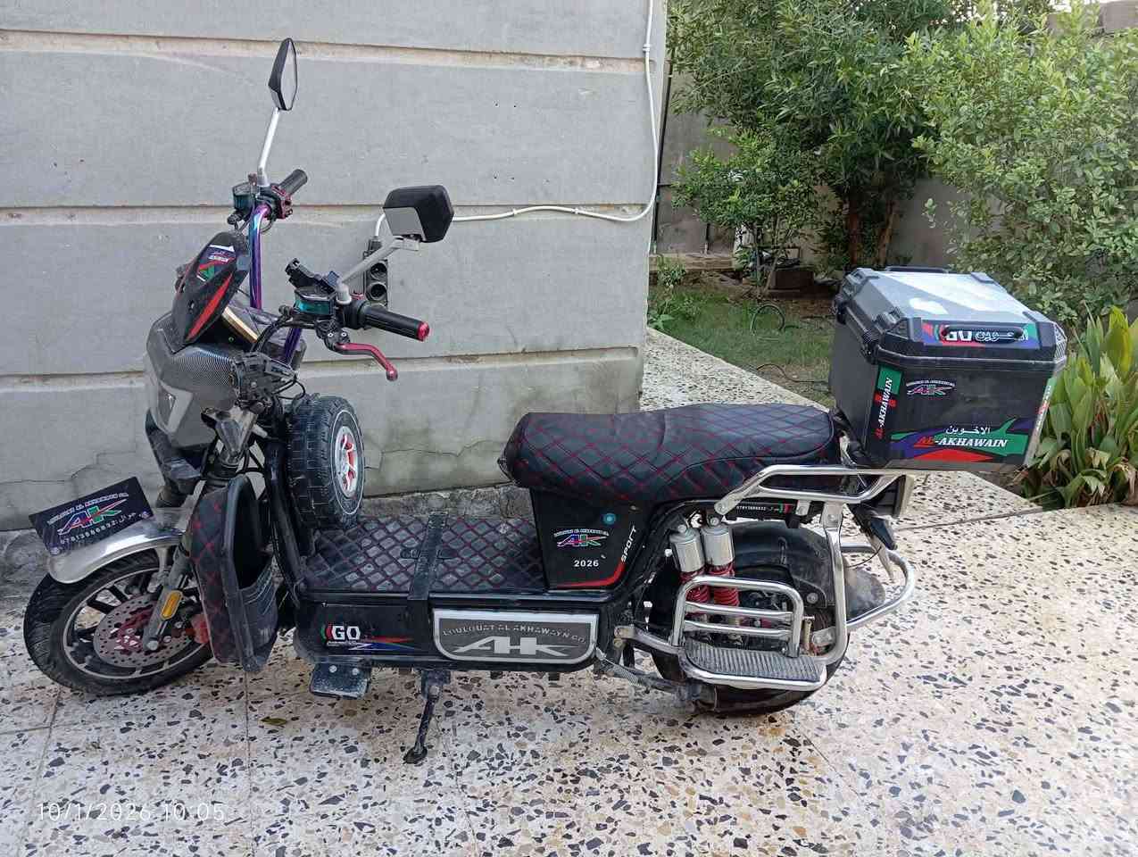 السلام عليكم دراجه شحن للبيع ٦بطاريات بعدها جديده مستخدمها ٢٠يوم وصل جمعيه بيها علفحص وين متريد افحص السعر 750 قفل للاستفسار***********
