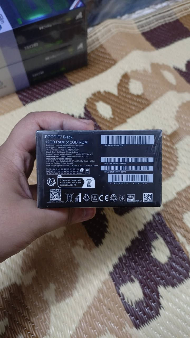 سلام عليكم بوكو f7 ذاكره 512 اقوئ جهاز حالين يفعل بوبجي 120 فريم وجهاز غني عن التعريف فول مواصفات وسعره جوه سوك حياكم الله مكاني بغداد مدينه صدر وعندي توصيل لجميع محافضات عراق رقم حجز *********** فقط عندي قطعتين منه سارعو بلحجز ليت عندي فقط قطعتين جديد  ما مفتوح
