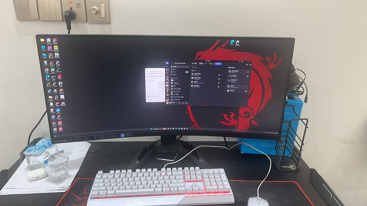 للبيع
تجميعة كاملة من الشاشة للكيس لليوبي اس للماوس للكيبورد كله تجميعة اصلية 

مواصفات الشاشة

النوع Lenovo

الحجم 34

WQHD:3440*1440

Ultra Wide 

cruved:1500R

170Hz

Refresh Rate with Overclock 

0.5ms

Response Time with MPRT

اليوباس 

النوع FARBER

الحجم 2000VA/1800W

مواصفات ال PC

اكارت شاشة :NVIDIA GeForce RTX 3090Ti

اما بعض المواصفات موجود في باقي الصور 

السعر :٨٠٠٠.٠٠٠ مليون 

رقم التواصل على الواتس ***********
